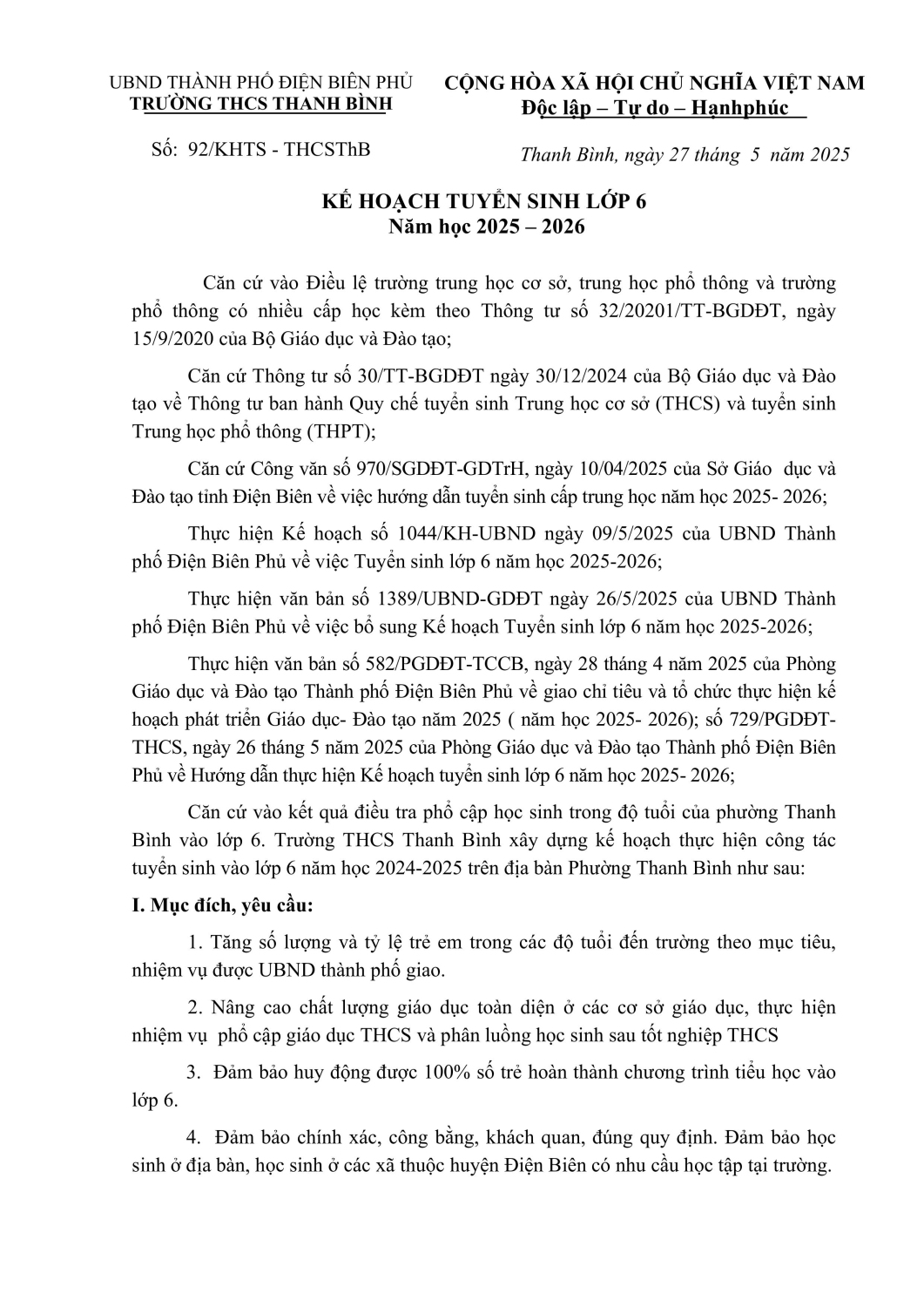 KH tuyển sinh 2025 2026 hình ảnh 0